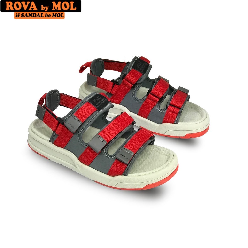 Giày sandal unisex nam nữ 3 quai ngang có quai hậu tháo rời mang đi học đi biển du lịch hiệu Rova RV333-1RB