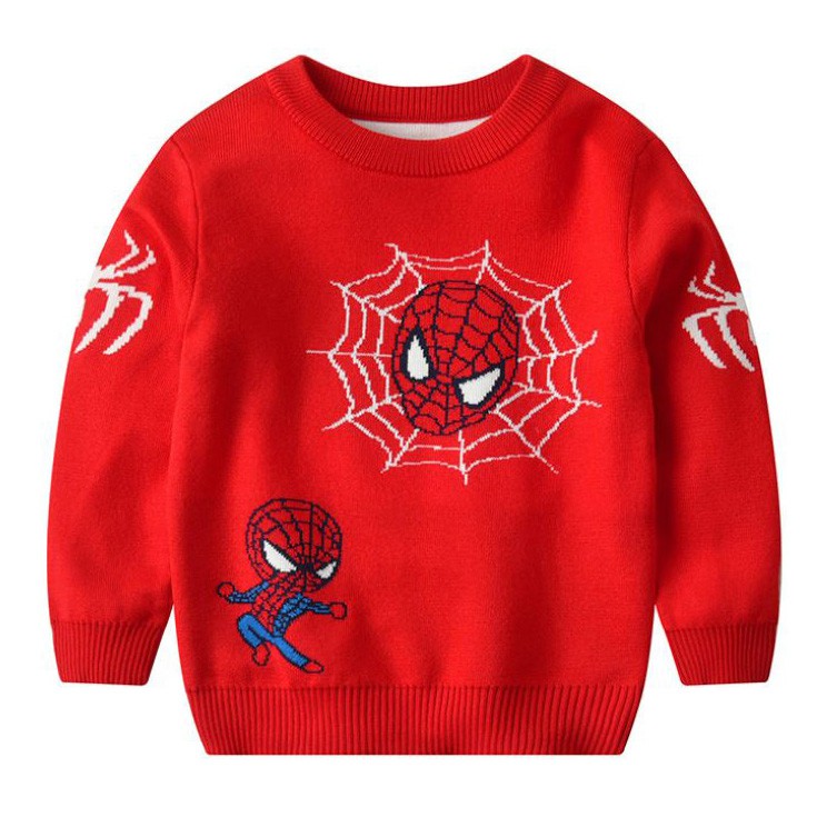 Áo len dệt kim dày dặn ngươi nhện spiderman bé trai