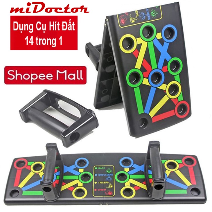 Dụng Cụ Tập Hít Đất, Bảng Chống Đẩy Đa Dạng 14 trong 1 Hàng Chính Hãng miDoctor