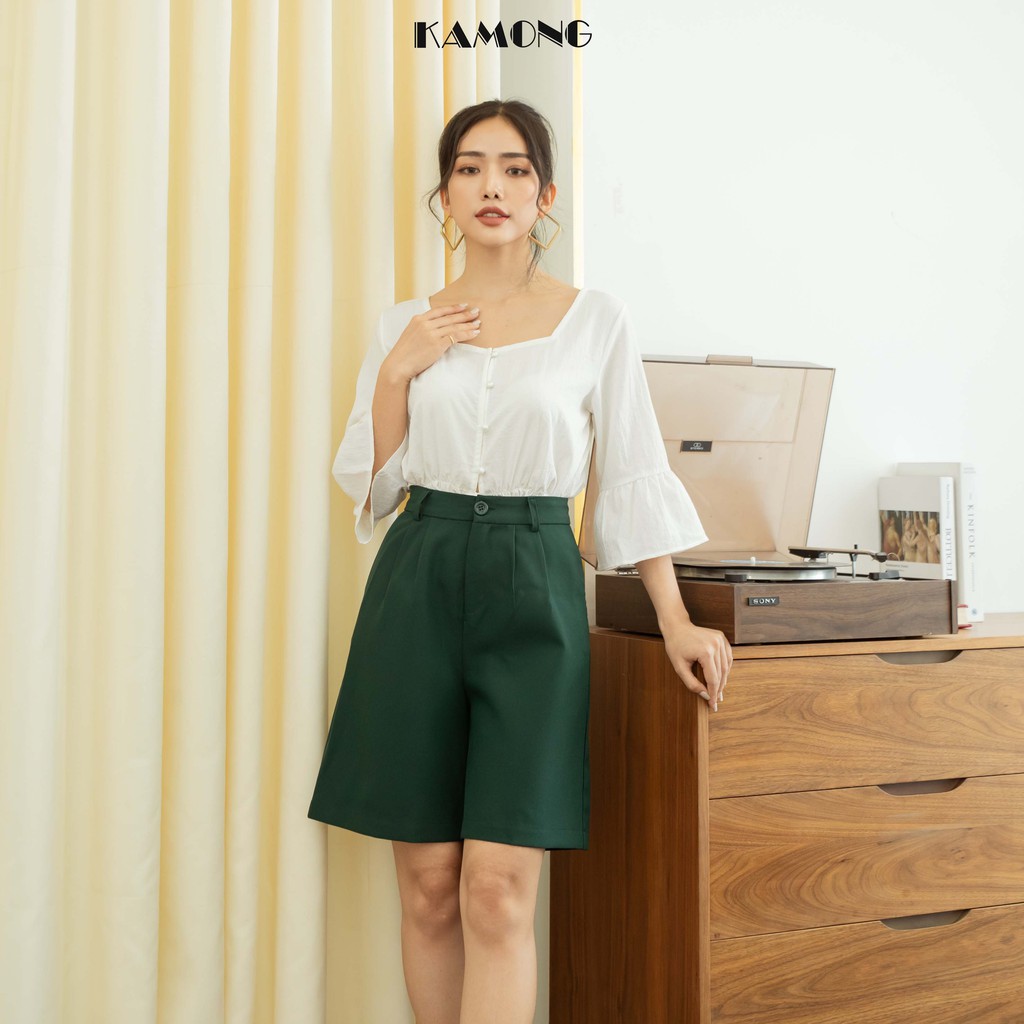 Quần short nữ ngố cạp cao KAMONG đủ màu, đủ size Q004