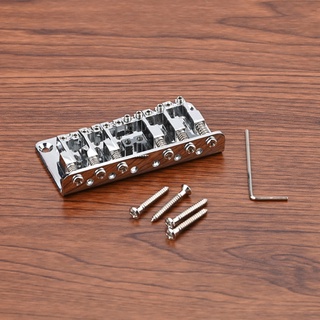 youn Metal Guitar Fixed Hardtail Bridge Roller Saddle Bridge Replacement for 6-String Electric Guitar Bridge Tailpiece