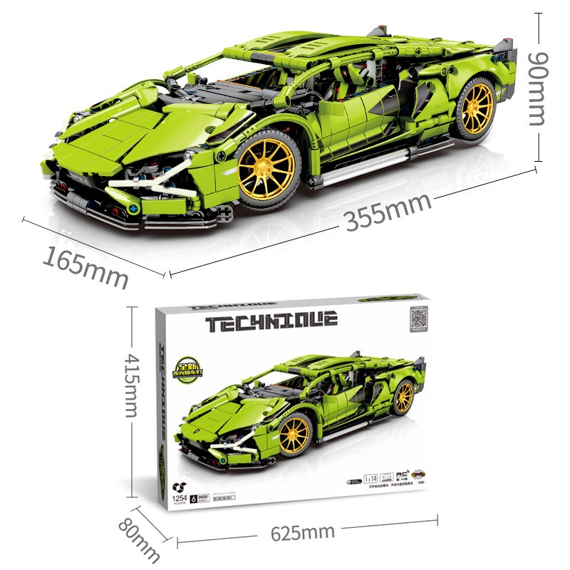 Đồ Chơi Lắp Ráp Kiểu LEGO TECHNIC Điều Khiển Từ Xa RC Siêu Xe Lamborghini Sian Model SY8600 Với 1254 Mảnh Ghép