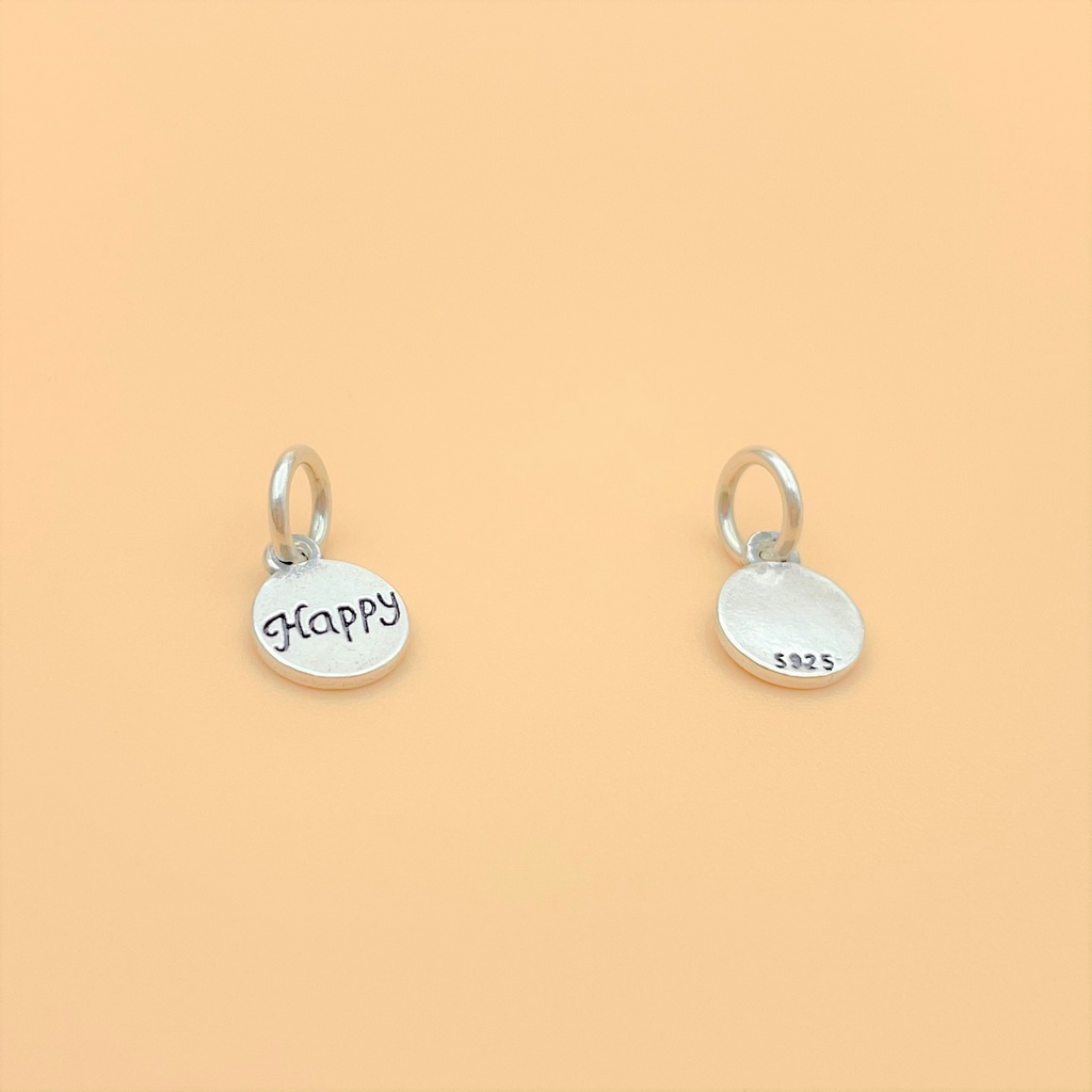 Charm bạc thái móc treo chữ Happy cỡ nhỏ - Charm bạc 925 - Mã CA485