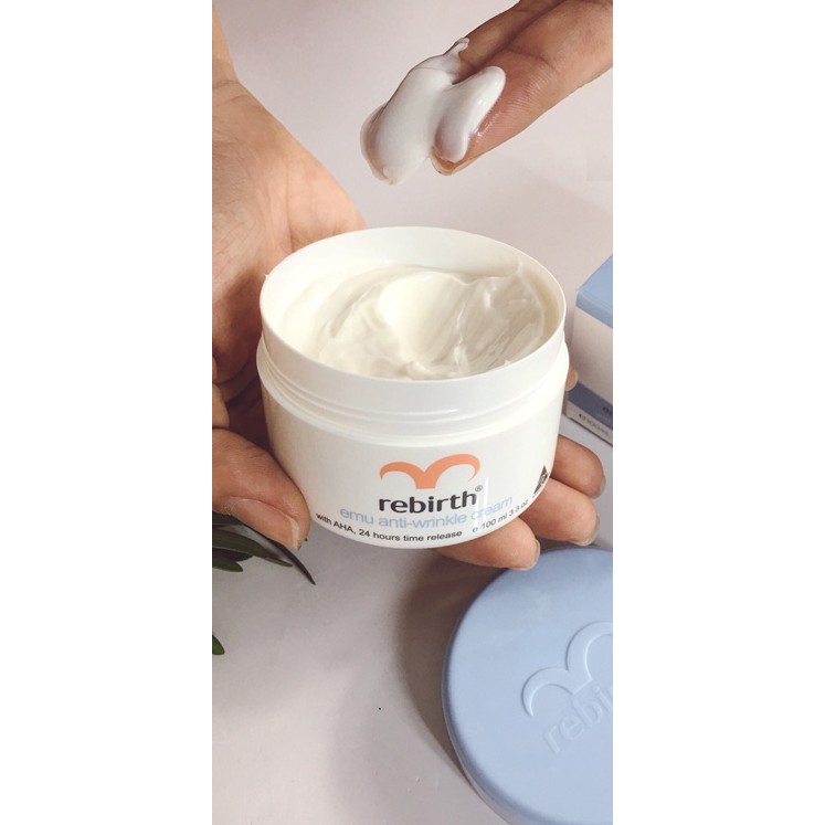 Kem dưỡng trắng da ban đêm tinh dầu đà điểu Emu và AHA trái cây Rebirth EMU 100ml