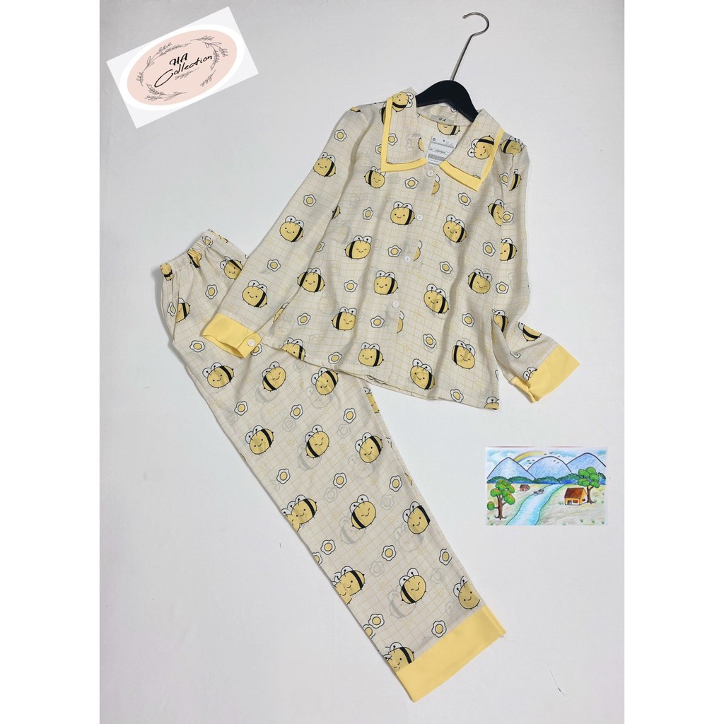 Đồ bộ pijama mặc nhà cho nữ chất Mango , có 2 mẫu tay dài và ngắn quần dài tiểu thư phối bèo dễ thương Lokishop01 | BigBuy360 - bigbuy360.vn