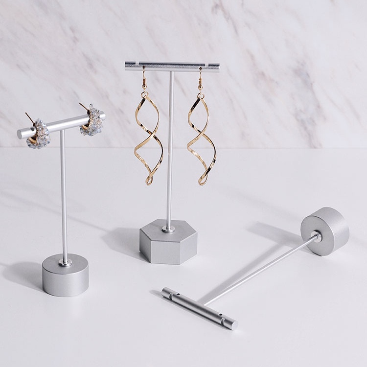 Giá Đỡ Bông Tai Hình Chữ T Bằng Kim Loại Tiện Dụng