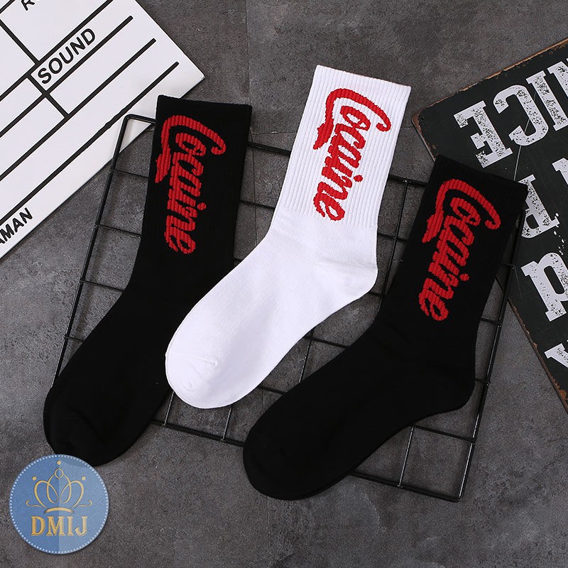 Tất nam nữ cổ cao nhiều mẫu vớ unisex cổ cao hình chữ Cocain