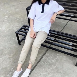 Quần kaki suông sắn ống