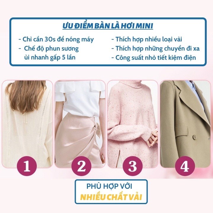 THANH LÍ - Bàn là cầm tay Mini, bàn ủi khô công suất 30W chính hãng cao cấp - màu xanh lá - bị lỗi không phun nước đều