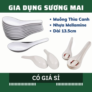 Muỗng Thìa Nhựa Mellamine Trắng Muỗng cơm, muỗng canh Thìa Ăn Cơm Súp Thìa Phở