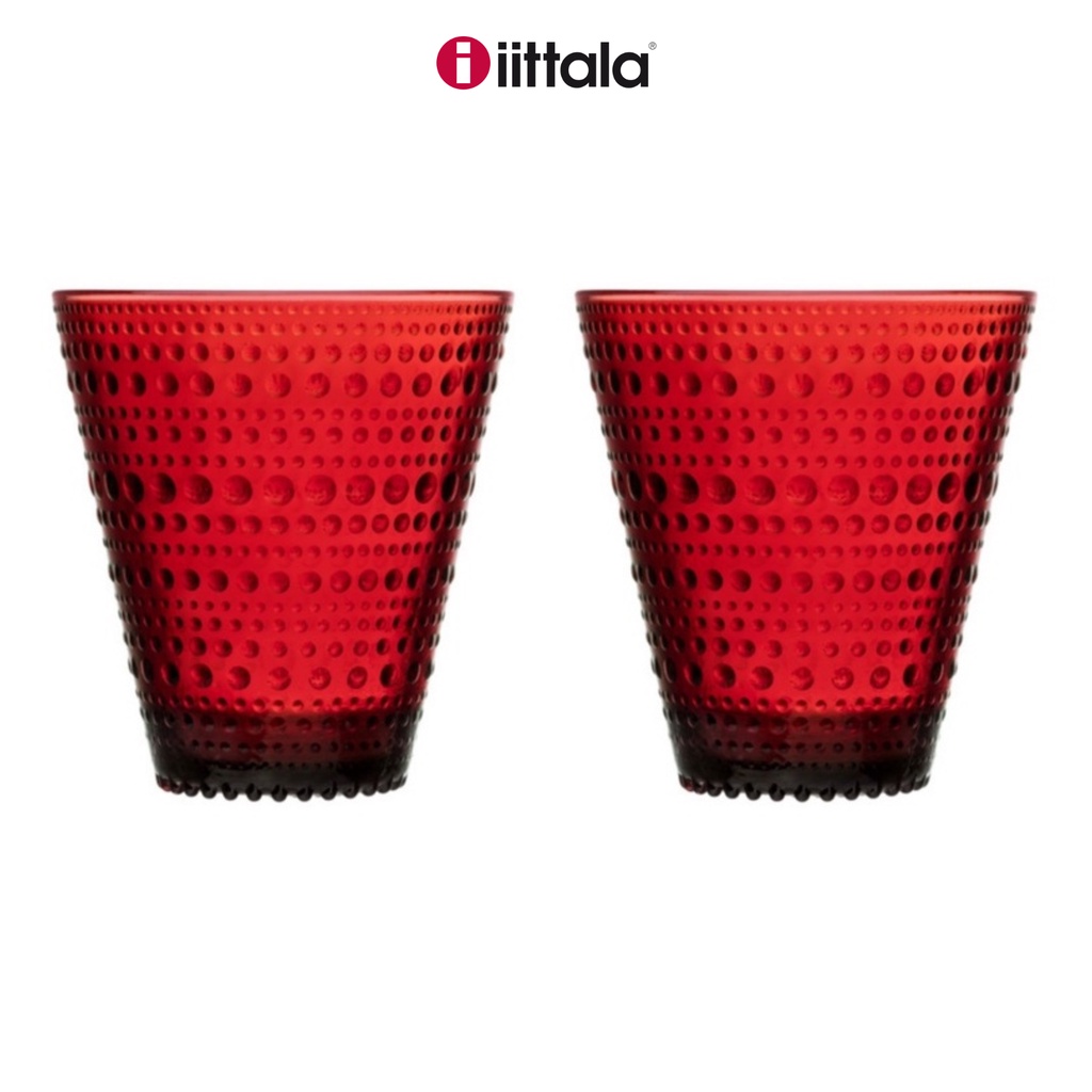 Bộ 2 cốc thủy tinh Kastehelmi Iittala Màu Đỏ 300ml