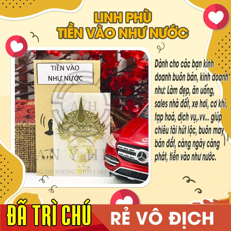 Miếng dán điện thoại, linh phù T.IỀN VÀO NHƯ NƯỚC, giúp công việc kinh doanh thuận lợi, đạt nhiều kết quả