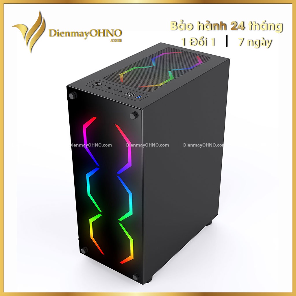 Vỏ Thùng Máy Tính PC Case VSP KA-180 Gaming Vỏ Case PC LED RGB Mặt Kính Cường Lực - OHNO VIỆT NAM