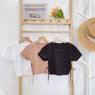 Áo croptop cột dây trơn -Z7N