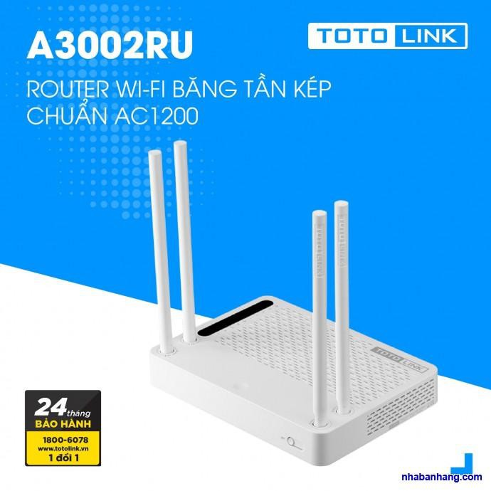 A3002RU Router Wi-Fi băng tần kép Gigabit AC1200 bỘ PHÁT KHÔNG DÂY