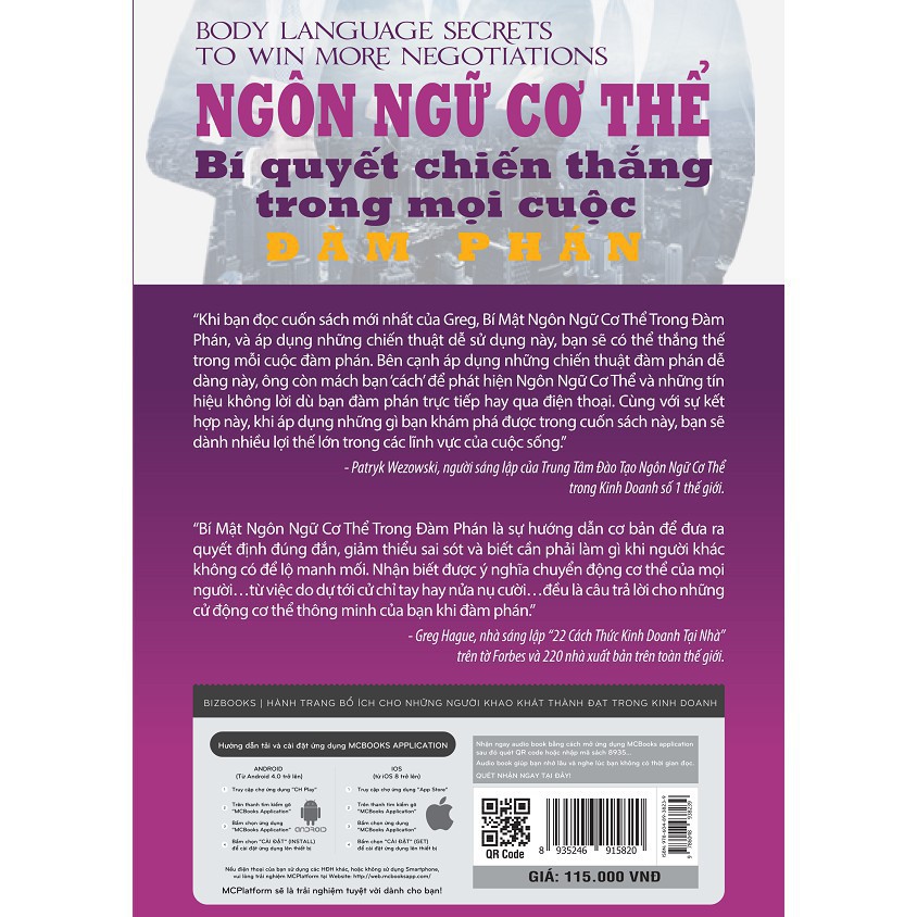 Sách - Ngôn Ngữ Cơ Thể: Bí quyết chiến thắng trong mọi cuộc đàm phán [BIZBOOKS]