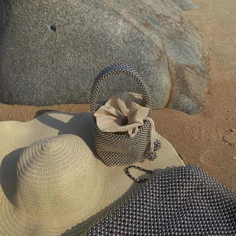 Lily Basket Bag | Túi Xách Bucket Đeo Tay Kết Hạt Kèm Túi Lót Phong Cách Hàn Quốc