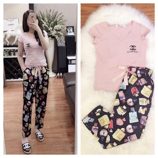 Bộ quần lụa áo cotton siêu đẹp