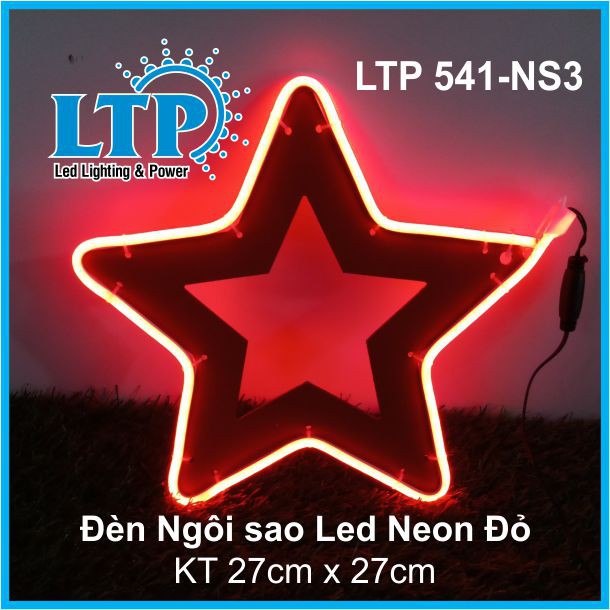 Ngôi Sao Led Neon - Đèn Ngôi Sao Led Neon 30cm  trang trí ngoài trời đường phố, cafe đầy đủ màu sắc
