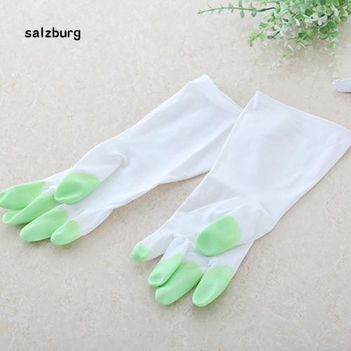 Cặp găng tay chống thấm nước chất liệu nhựa PVC dài 30cm co giãn chất lượng cao tiện dụng