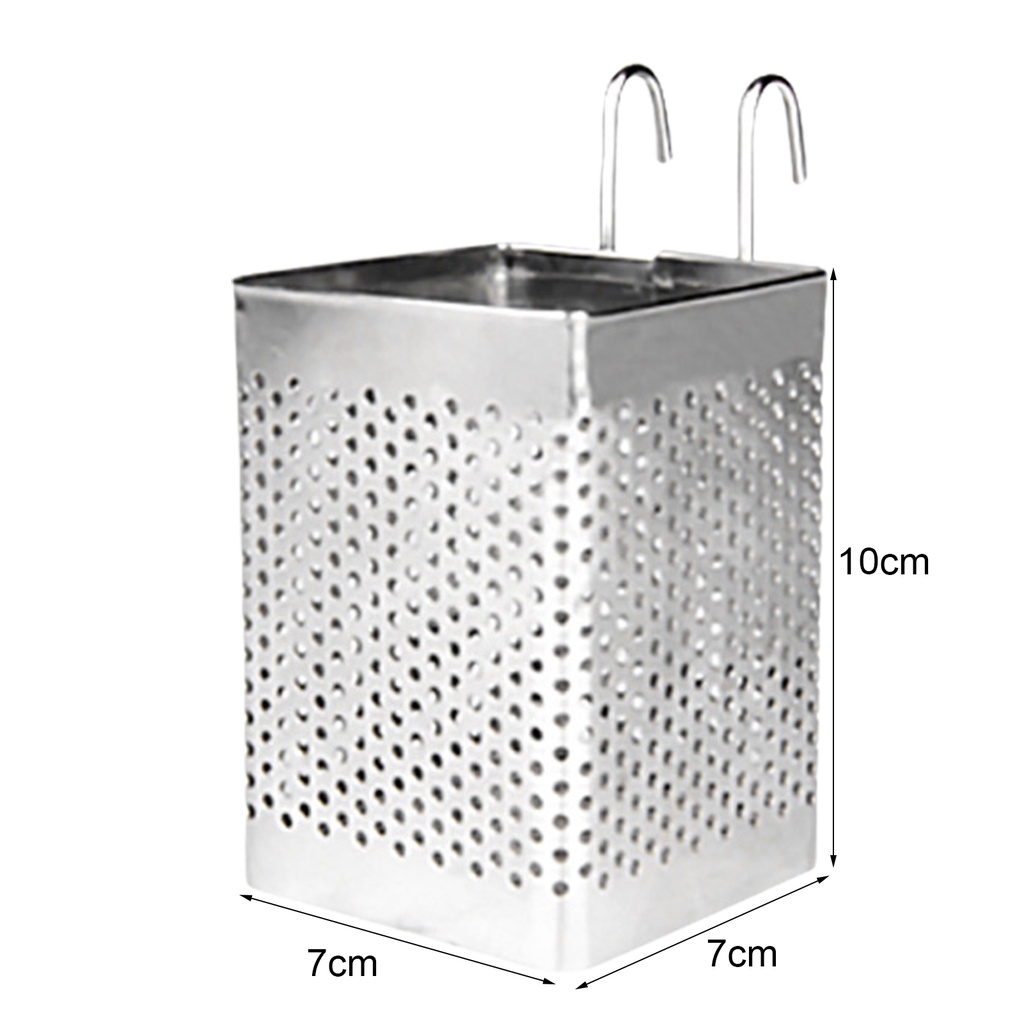 Giá Đỡ Đũa Bằng Thép Không Gỉ Có Móc Treo Tiết Kiệm Không Gian Cho Nhà Bếp