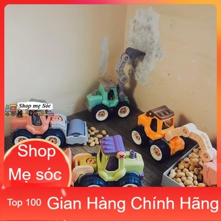 COMBO MÔ HÌNH LẮP GHÉP XE Ô TÔ CHO BÉ: XE LU; MÁY XÚC; CẦN CẨU; XE ĐỤC BÊ TÔNG
