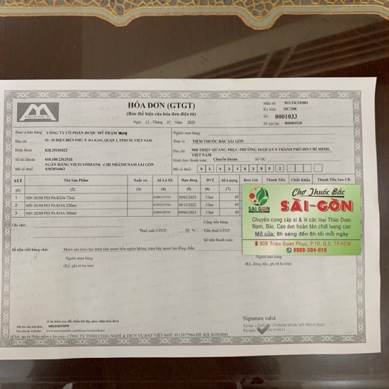 Siro ho Xuyên bối tỳ bà cao Niệm Từ Am, bách nguyên đường có yến NIN JIOM PEI PA KOA cam kết hàng chính hãng