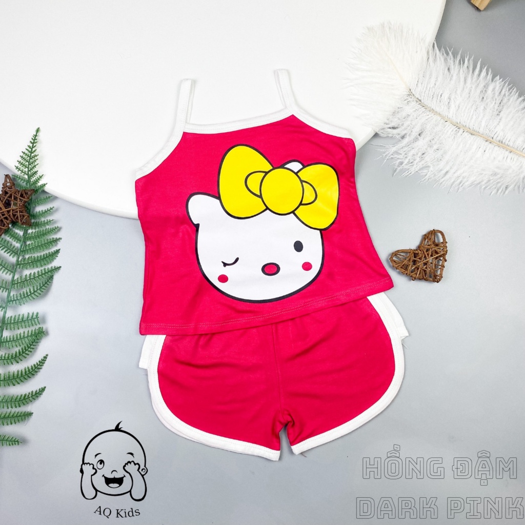 [Bé 8-22kg] Bộ 2 dây bé gái, bộ minkymom thun lạnh size 80-130 cho bé gái Unibaby - BHD1