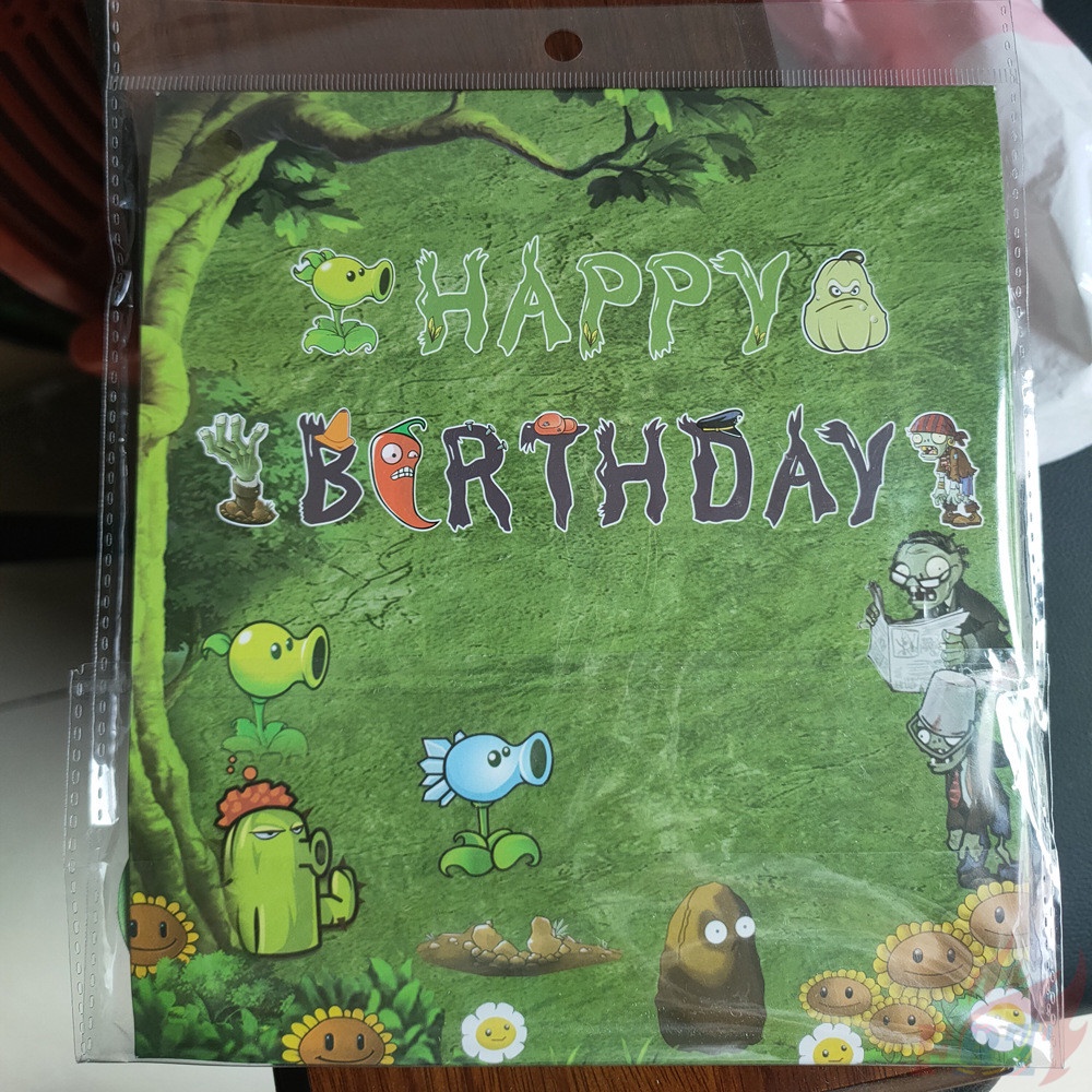 ♦ Trang Trí Tiệc - Banner ♦ Bộ 17 Món Đồ Chơi Plants vs. Banner Chữ Happy Birthday Dán Trang Trí Tiệc Sinh Nhật