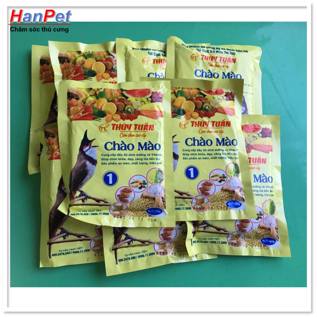 HN-Cám chim - thức ăn chim CHÀO MÀO- 100gr (hanpet 224) - cám dành cho chim cảnh