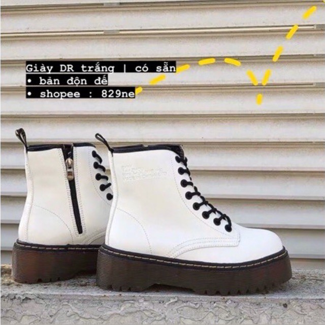sẵn/Bốt martins 🖤 giày DR trắng | boot trắng độn đế (Đặt giao NGAY)