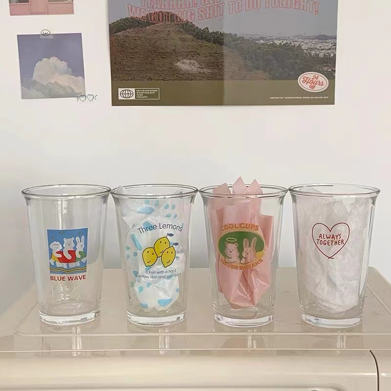 Ly, Cốc Thủy Tinh Rộng Vành Loe Style Hàn Quốc Bon Appetit Cool Cup