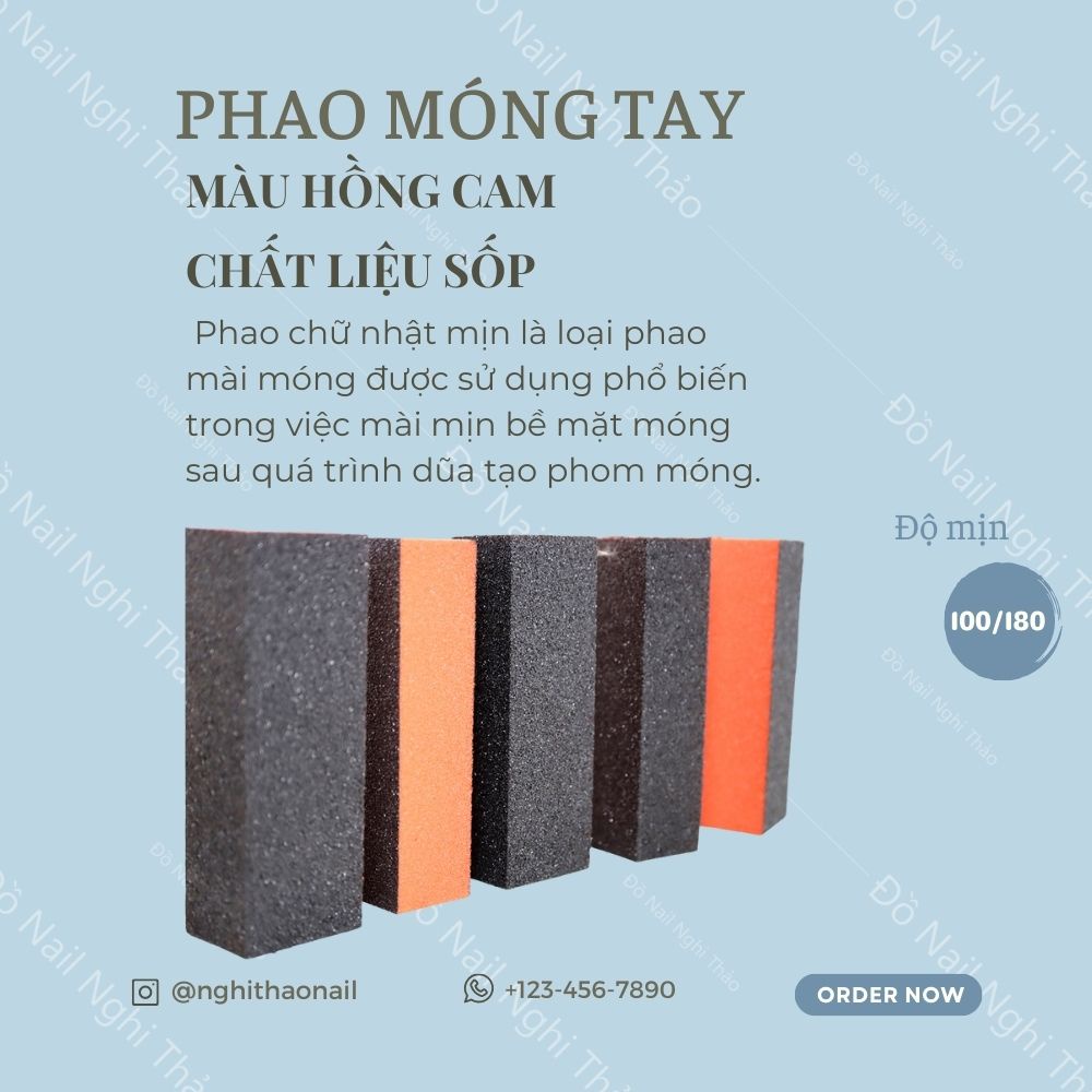 Phao móng tay mịn vuông