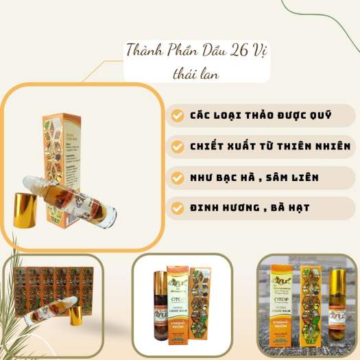Combo 12 chai Dầu lăn thảo dược 26 vị thái lan