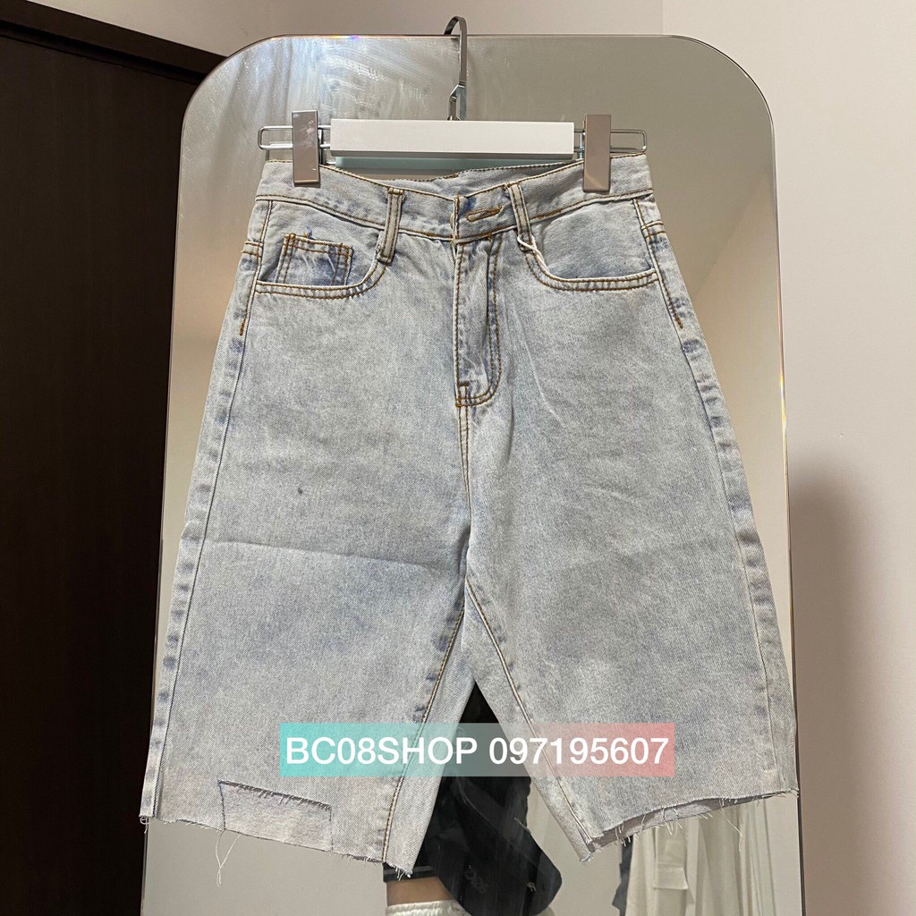 Quần short jean ngố trơn đơn giản BC307