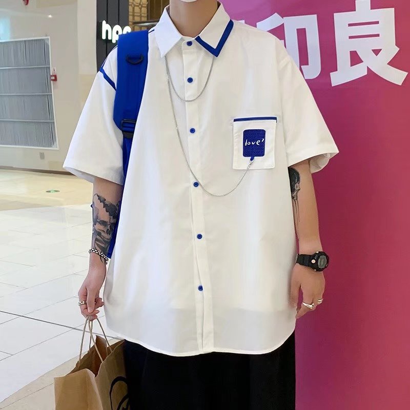 Áo Sơ Mi Ngắn Tay Thời Trang Mùa Hè Hàn Quốc Dành Cho Nam