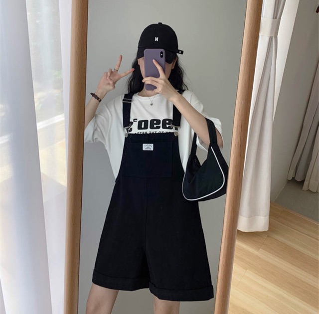 [OD] Quần Yếm Ulzzang Hàn Quốc Màu Tím/Đen | BigBuy360 - bigbuy360.vn
