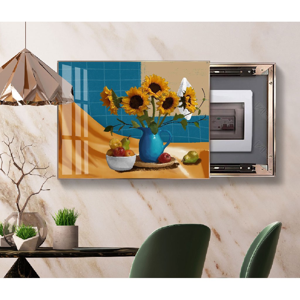 Khung tranh trang trí che tủ điện nhiều mẫu độc đẹp lạ