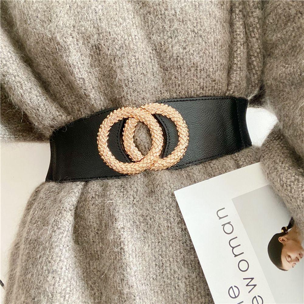Thắt Lưng Bản Rộng Co Giãn Phong Cách Vintage Hàn Quốc