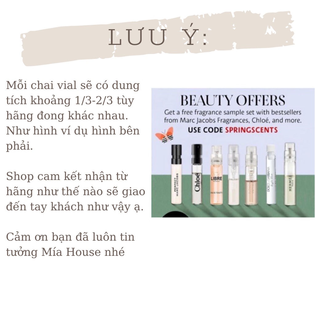[AUTH] Vial, mẫu thử nước hoa các hãng