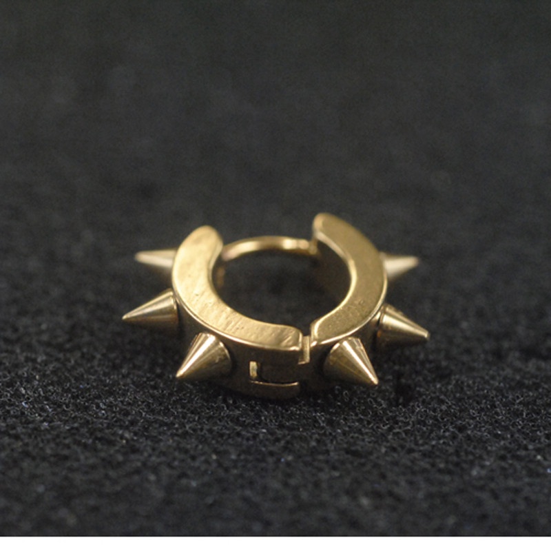 Khuyên tai hình đinh tán kẹp vành tai phong cách punk đường phố cá tính chất liệu thép titan độc đáo sáng tạo