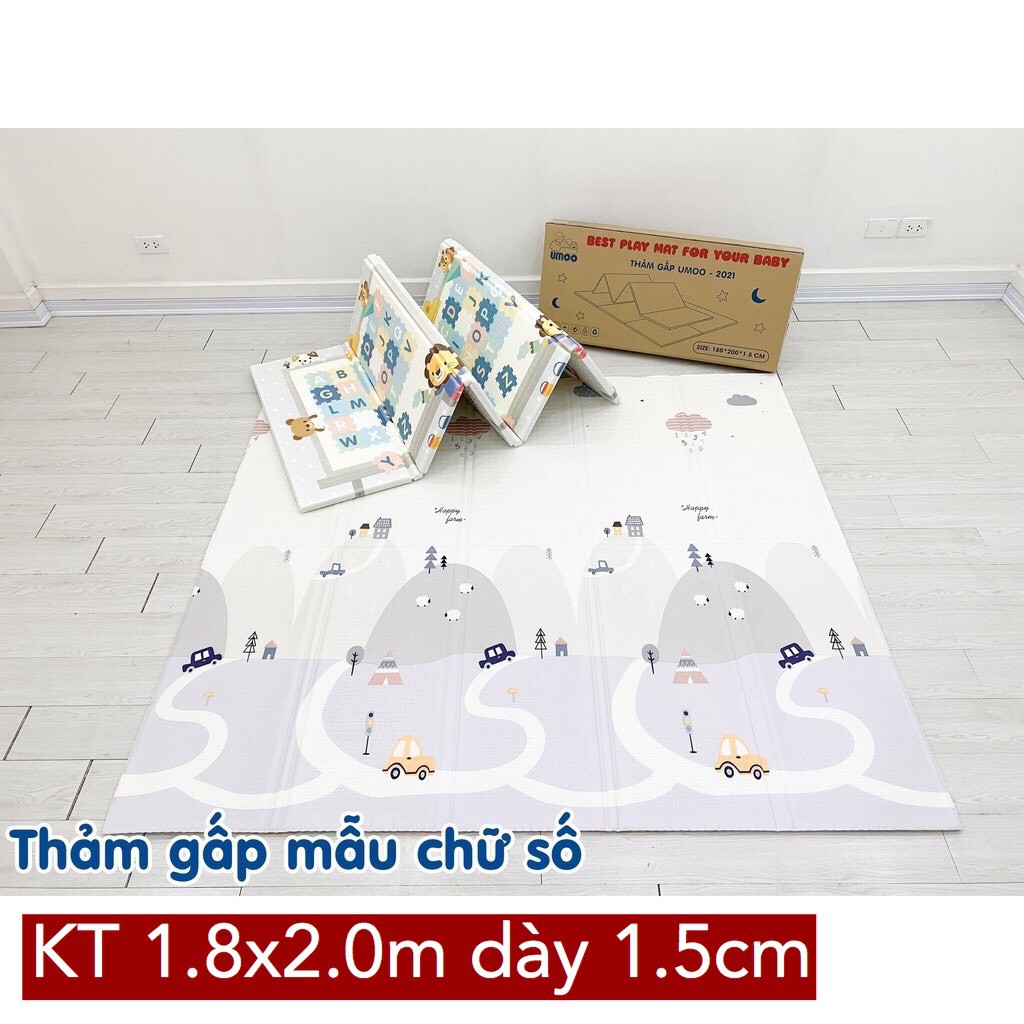 Thảm xốp gấp gọn Umoo/Honper KT 1,8x2,0m chất liệu XPE cao cấp mẫu mới 2021