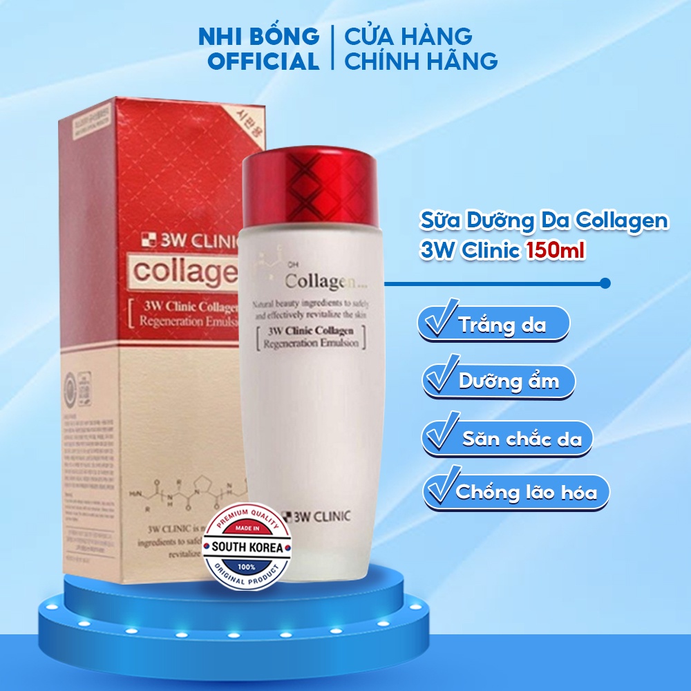 Sữa Dưỡng Da Săn Chắc Chống Lão Hóa Chiết Xuất Từ Collagen 3w Clinic Hàn Quốc 150ml