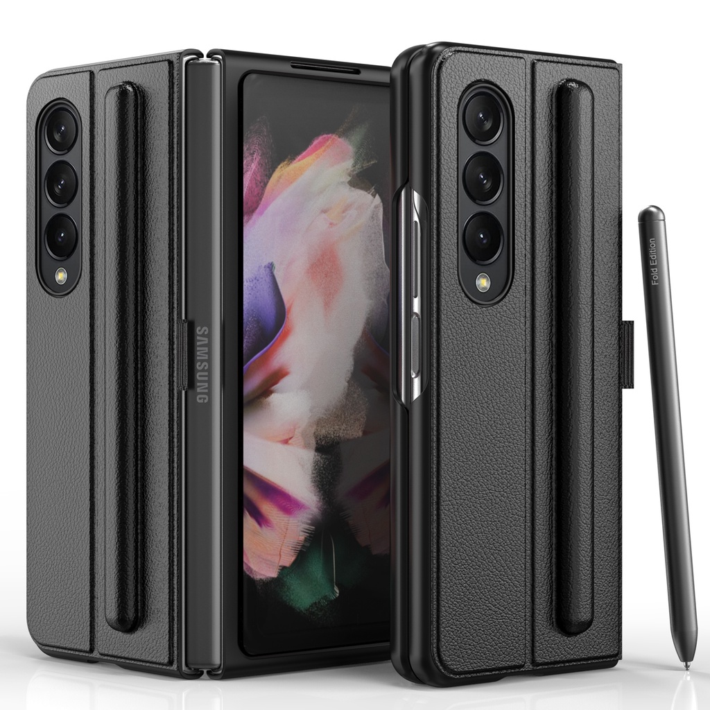 Bao da điện thoại siêu mỏng có ngăn đựng bút tiện lợi cho Samsung Galaxy Z Fold 4 5G Fold4 Z Fold4