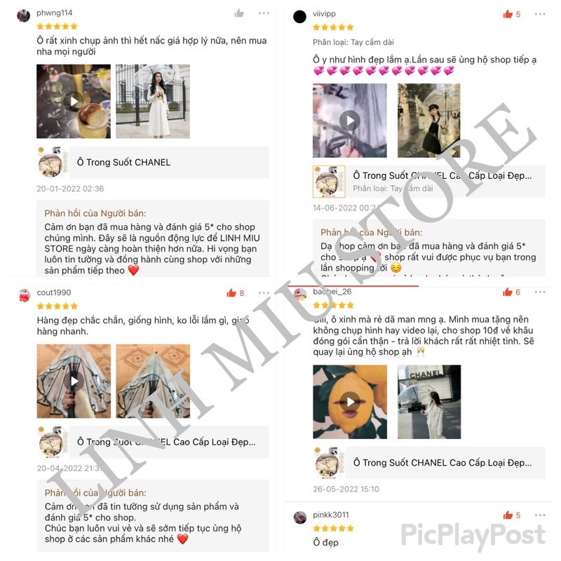 Ô Trong Suốt In Chữ Chà Neo Loại Đẹp 🍀 Phụ Kiện Thời Trang Cho Giới Trẻ Chụp Ảnh Sống Ảo