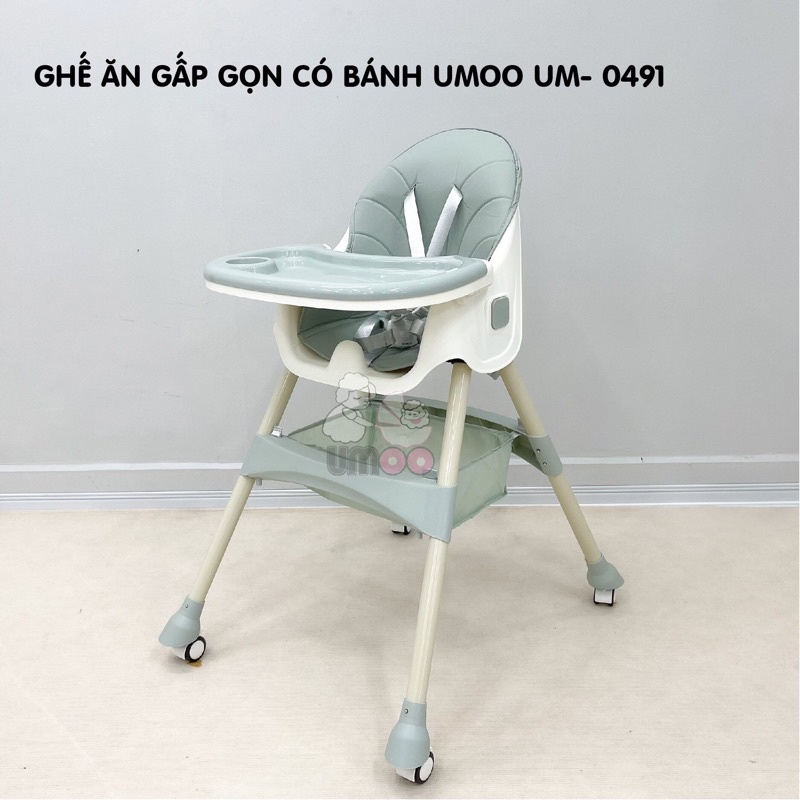 Ghế ăn gấp gọn có bánh umoo 2021 um-0491