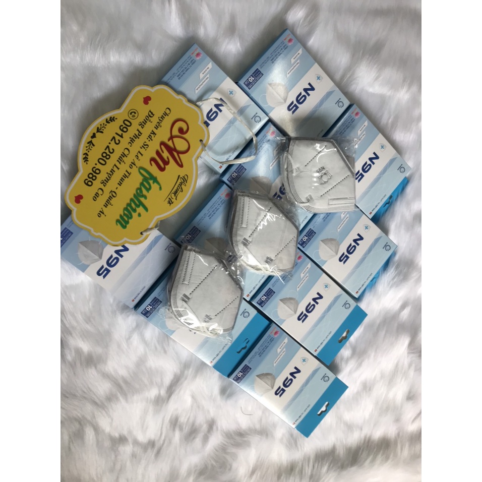 Khẩu Trang Cao Cấp Khẩu Trang N95 Cửu Long Chính Hãng BN Mask 6 Lớp Kháng Khuẩn Hộp 10 Cái -MÀU TRẮNG.