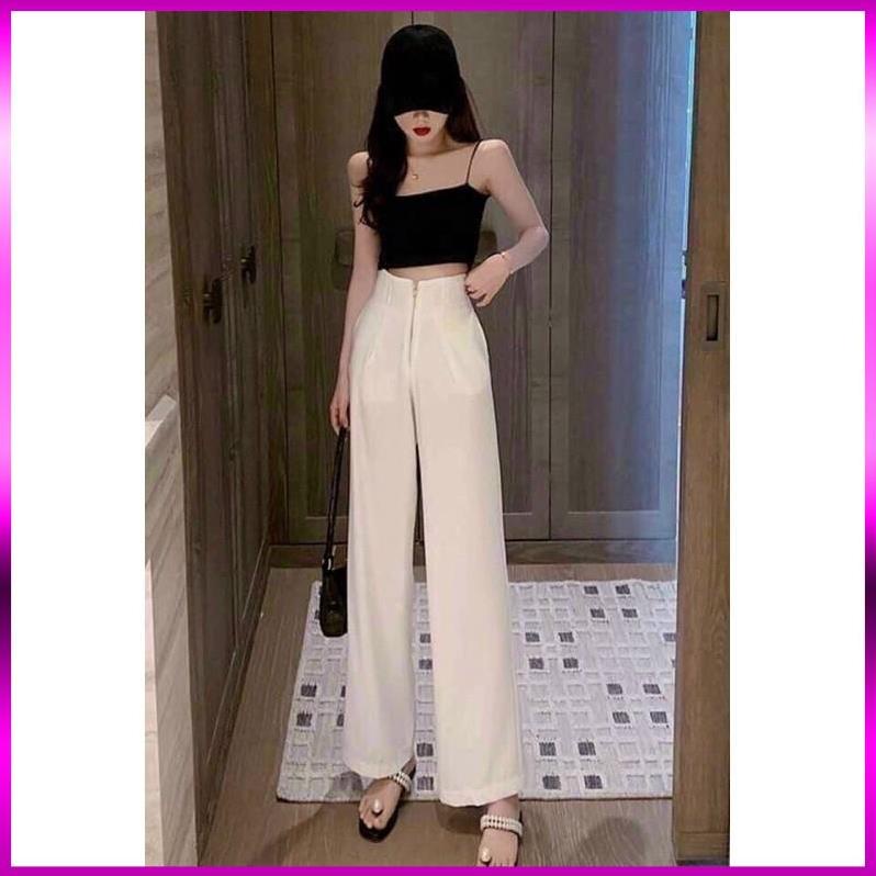 [Xả Kho 3 Ngày] QUẦN DÀI DÁNG SUÔNG KHOÁ GIỮA SIÊU TÔN DÁNG