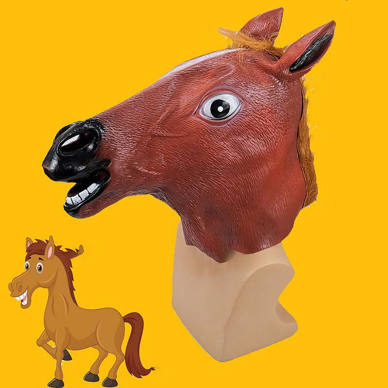 MẶT NẠ ĐẦU NGỰA VÀNG phù hợp cho hóa trang Halloween trung thu lễ hội sự kiện quay video cosplay