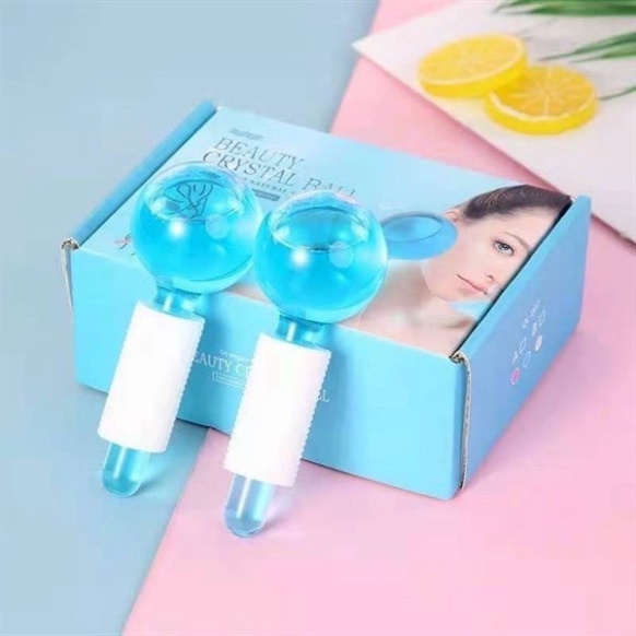 Cặp Cầu Lạnh Massage Mặt Quả Cầu Băng Nâng Cơ Đẩy Sâu Tinh Chất Se Khít Lỗ Chân Lông.